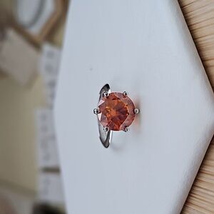 5ct Orange Moissanite Solitaire Ring